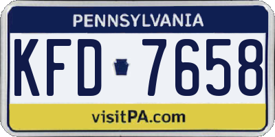 PA license plate KFD7658