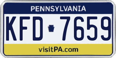 PA license plate KFD7659