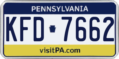 PA license plate KFD7662