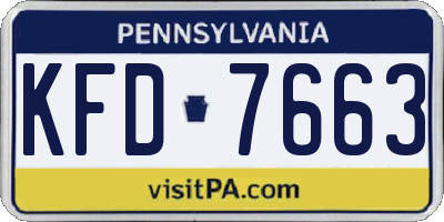 PA license plate KFD7663
