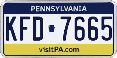 PA license plate KFD7665