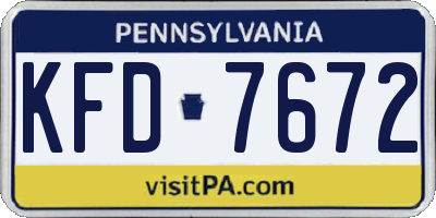 PA license plate KFD7672