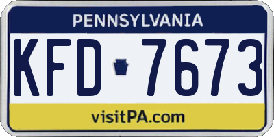 PA license plate KFD7673