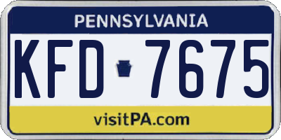 PA license plate KFD7675