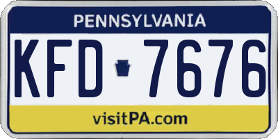 PA license plate KFD7676