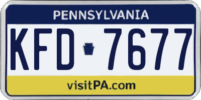 PA license plate KFD7677