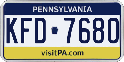 PA license plate KFD7680