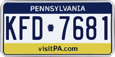 PA license plate KFD7681