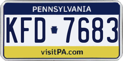 PA license plate KFD7683