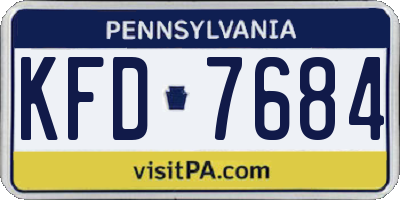 PA license plate KFD7684