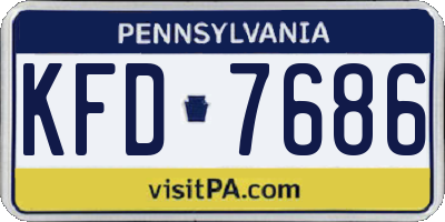 PA license plate KFD7686