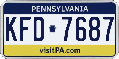 PA license plate KFD7687