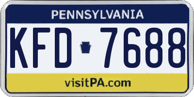 PA license plate KFD7688