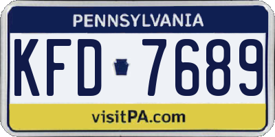 PA license plate KFD7689