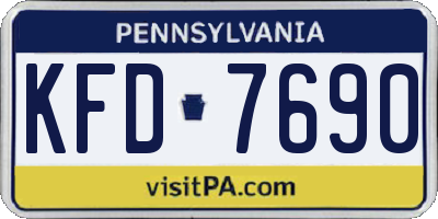 PA license plate KFD7690