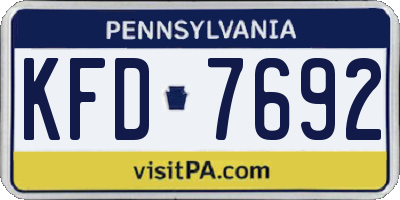 PA license plate KFD7692