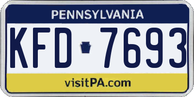 PA license plate KFD7693