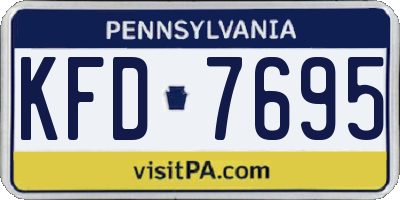 PA license plate KFD7695