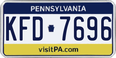 PA license plate KFD7696