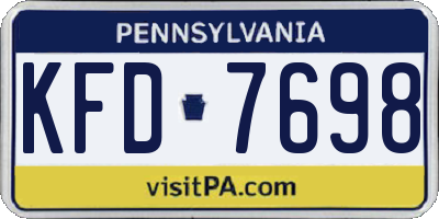 PA license plate KFD7698