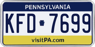 PA license plate KFD7699