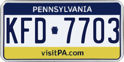 PA license plate KFD7703