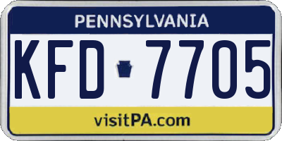 PA license plate KFD7705