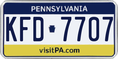 PA license plate KFD7707
