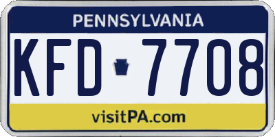 PA license plate KFD7708