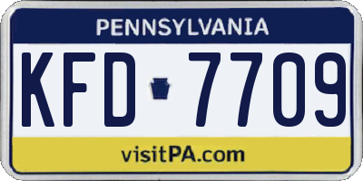 PA license plate KFD7709