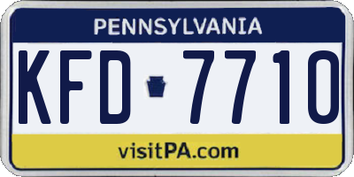 PA license plate KFD7710