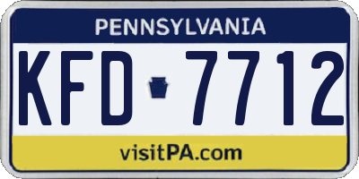 PA license plate KFD7712