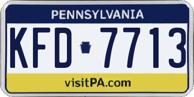 PA license plate KFD7713