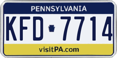 PA license plate KFD7714