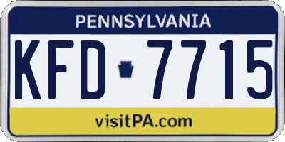 PA license plate KFD7715