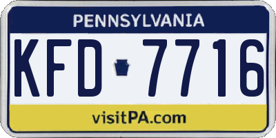 PA license plate KFD7716
