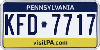 PA license plate KFD7717