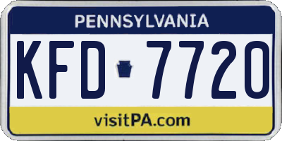 PA license plate KFD7720