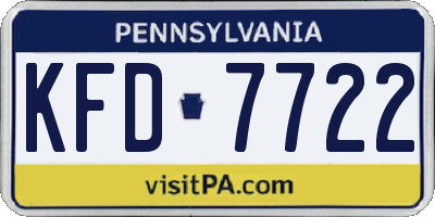 PA license plate KFD7722