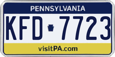 PA license plate KFD7723