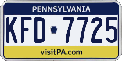 PA license plate KFD7725