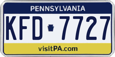 PA license plate KFD7727