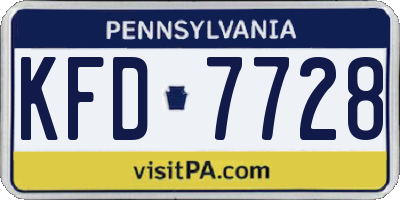PA license plate KFD7728
