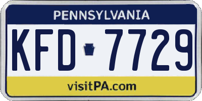 PA license plate KFD7729