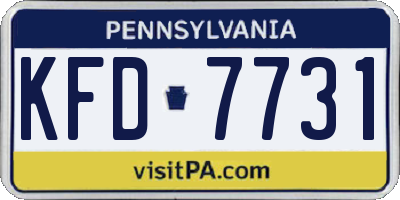 PA license plate KFD7731
