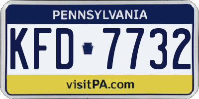 PA license plate KFD7732