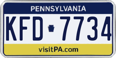 PA license plate KFD7734