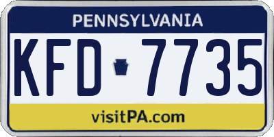 PA license plate KFD7735