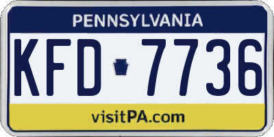 PA license plate KFD7736