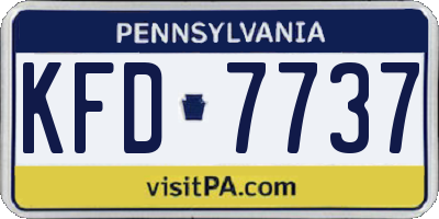 PA license plate KFD7737